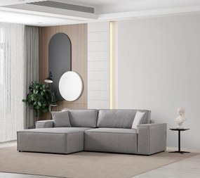Sofá-Cama de Canto Pırlo – Cinzento Claro – 260x78x170 cm