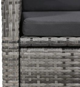 7 pcs conjunto de jantar de jardim cinzento