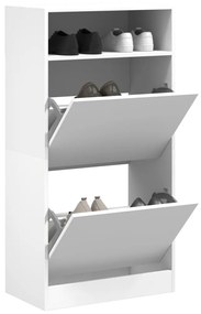 vidaXL Sapateira 60x34x116 cm derivados de madeira branco