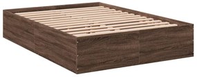 Estrutura de cama 135x190cm derivados madeira carvalho castanho
