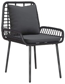 Conjunto de Jantar para Jardim 3 pcs Preto, Antracite