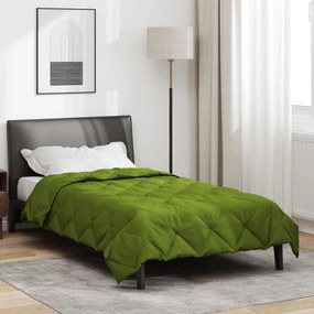vidaXL Duvet de Ano Inteiro Verde 220 x 135 cm Microfibra