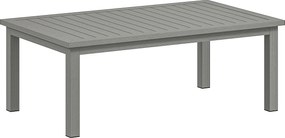 Outsunny Mesa de centro retangular tampo de ripas para interior/exterior em alumínio, 100 x60 x37 cm cinzento | Aosom Portugal