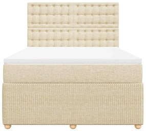 Cama com molas/colchão 140x200 cm tecido cor creme