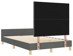 Estrutura de Cama de Tecido Cinza Escuro vidaXL 120x190 cm