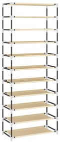 Sapateira 60x30x166 cm tecido cor creme