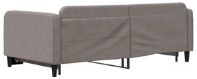 Sofá-cama com gavetão 100x200 cm tecido cinzento-acastanhado