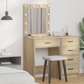 Toucador com Luzes LED Carvalho Sonoma 50x41x135 cm