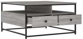 Mesa de centro 80x80x45 cm derivados de madeira cinzento sonoma