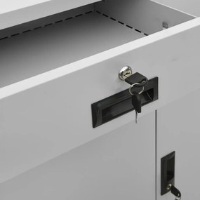 Armário de escritório 90x40x102 cm aço cinzento-claro