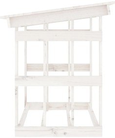 Suporte para lenha 108x64,5x77 cm pinho maciço branco