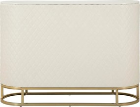 Aparador Sharon - Madeira e MDF Branco com Detalhes Dourados - 120 cm