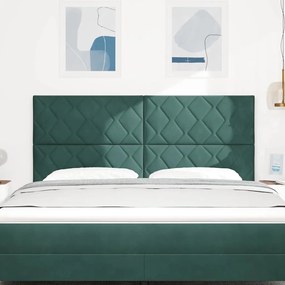 vidaXL Cabeceira Diamond Blocks em Veludo Verde Escuro – 180cm