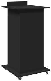 Púlpito c/ rodas e gaveta 55x55x107 cm derivados madeira preto
