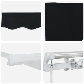 Toldo Retrátil Manual Preto 400x350 cm