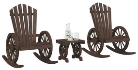 vidaXL 3 pcs conjunto lounge de jardim madeira de abeto maciça