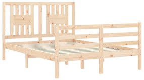 Estrutura de cama com cabeceira 120x200 cmmadeira maciça