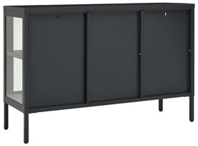 Aparador 105x35x70 cm vidro e aço antracite