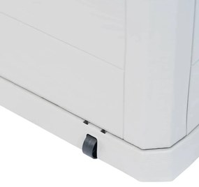 Caixa de arrumação para jardim 280 L cinzento-claro