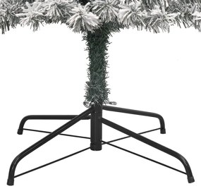 Árvore de Natal fina c/ suporte e flocos de neve 270 cm PVC