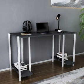 Secretária Academy – Branco e Antracite – 125,2x60x73,8 cm