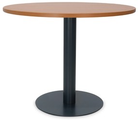 Mesa de Reunião Redonda 1000x750 mm – Tampo Pereira em Melamina, Estrutura Preta