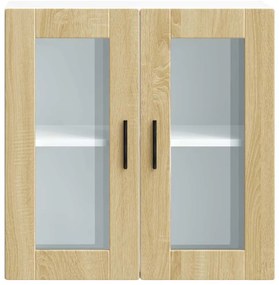 Armário de parede de cozinha porta vidro Porto carvalho sonoma