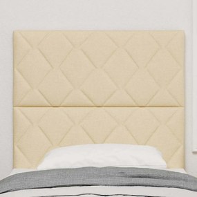 Cabeceira LED vidaXL Design de Blocos de Diamante Creme 100 cm Tecido