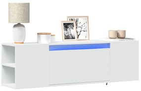 vidaXL Móvel de parede para TV com luzes LED 135x31x39,5 cm branco