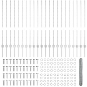 Postes de Cerca vidaXL 22 pcs U-Channel 120 cm Aço Galvanizado
