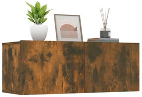 Móveis de TV 2 pcs 80x30x30cm derivados madeira carvalho fumado