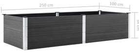 Canteiro elevado de jardim 250x100x54 cm WPC cinzento