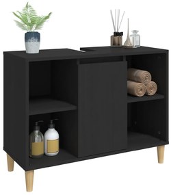 Móvel p/ lavatório 80x33x60 cm derivados de madeira preto