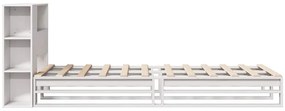 Cama com estante sem colchão 90x190 cm madeira maciça branco