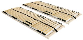vidaXL Estrados de ripas 2 pcs com 28 ripas 7 zonas 90x200 cm