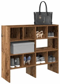 vidaXL Sapateiras 2 pcs empilháveis 89,5x30x40 cm madeira velha