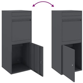 Caixa para entrega de pacotes Antracite 41 x 38 x 103 cm Aço