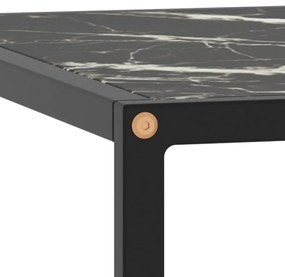 Mesa de centro 60x60x35 cm vidro mármore preto