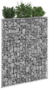 Canteiro elevado/cesto gabião trapézio 80x20x100 cm aço galvan.
