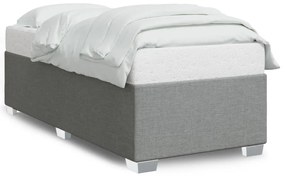 Estrutura de cama 100x200 cm tecido cinza-claro