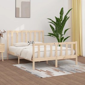 3105195 vidaXL Estrutura de cama dupla pequena 4FT 120x190 cm madeira maciça
