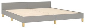 Estrutura de cama sem colchão 160x200 cm tecido cinzento-claro