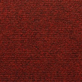 Tapetes de escada 15 pcs 65x21x4 cm tecido agulhado vermelho