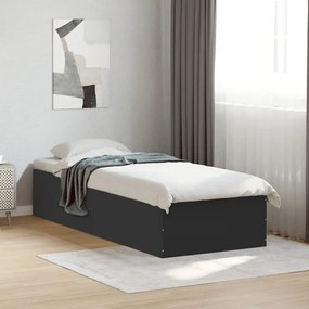 Estrutura de cama 75x190 cm derivados de madeira preto