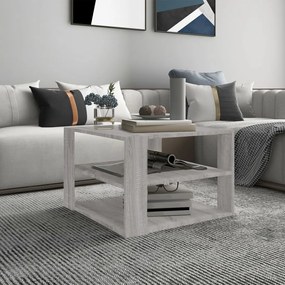 vidaXL Mesa de centro 60x60x40 cm derivados de madeira cinzento sonoma