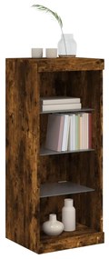 Aparador com luzes LED 41x37x100 cm carvalho fumado