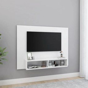 Armário de parede p/ TV 120x23,5x90 cm deriv. madeira branco