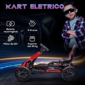 HOMCOM Go Kart Carro Elétrico para Crianças de 3 a 8 Anos Kart a Bater