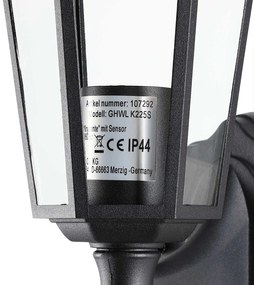 Candeeiro de parede Krysante em alumínio com sensor 37,5 x 20 x 22,5 cm Antracite