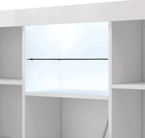 Aparador Elma de 135cm com Luz LED - Branco Mate - Design Moderno